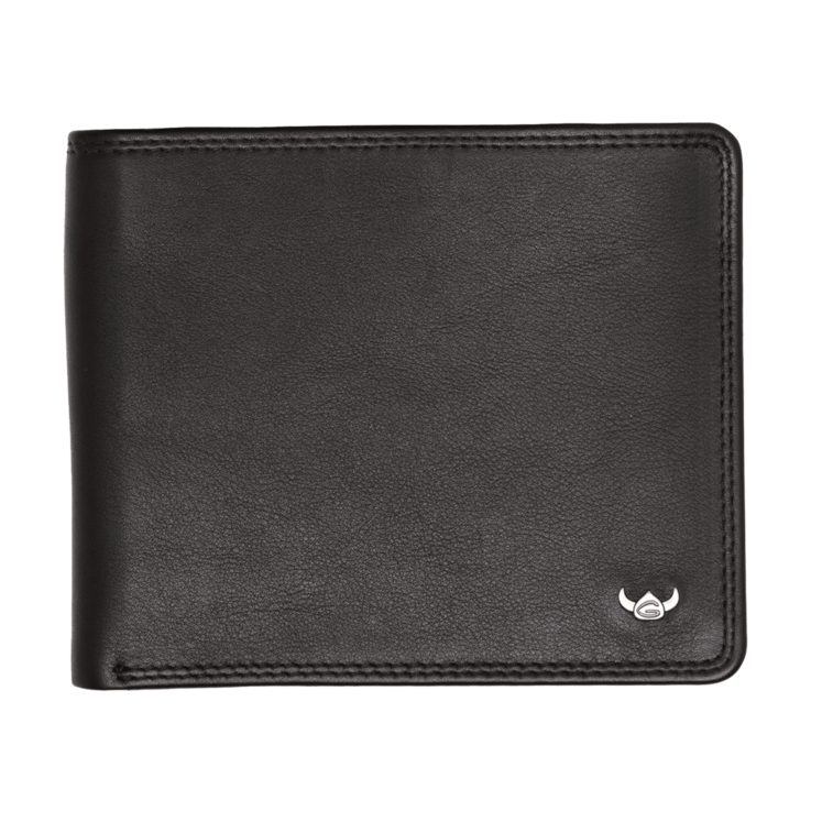 Lederbörse Querformat 12x9,5cm in Schwarz - leder-accessoires.com