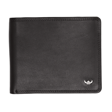 Lederbörse Querformat 12x9,5cm in Schwarz - leder-accessoires.com