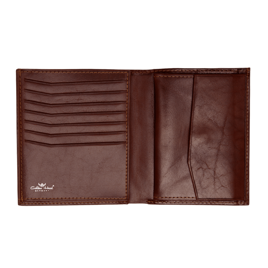Kombischeintasche 10,5x12x2,3cm in Braun aus Vollrindleder - leder-accessoires.com