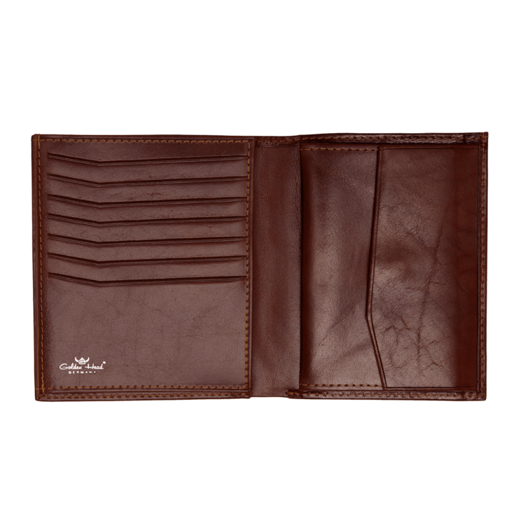 Kombischeintasche 10,5x12x2,3cm in Braun aus Vollrindleder - leder-accessoires.com