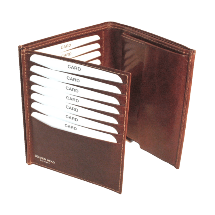Kombischeintasche 10,5x12x2,3cm in Braun aus Vollrindleder - leder-accessoires.com
