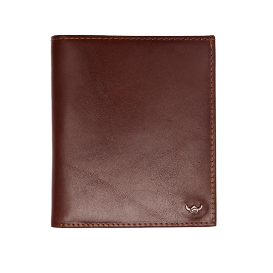 Kombischeintasche 10,5x12x2,3cm in Braun aus Vollrindleder - leder-accessoires.com
