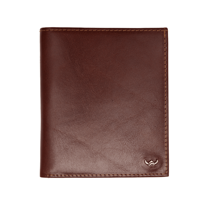 Kombischeintasche 10,5x12x2,3cm in Braun aus Vollrindleder - leder-accessoires.com