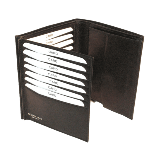 Kombischeintasche 10,5x12x2,3cm in Schwarz aus Vollrindleder - leder-accessoires.com
