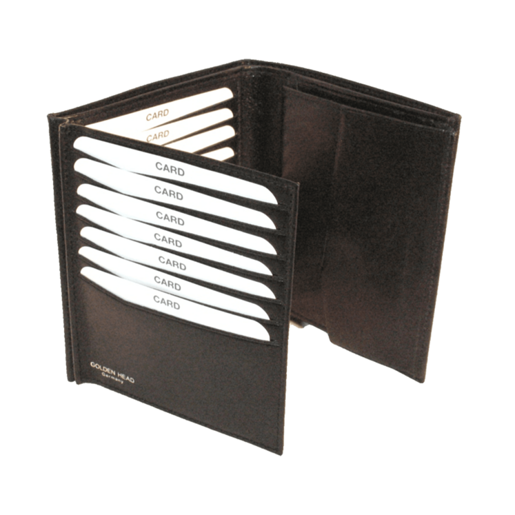 Kombischeintasche 10,5x12x2,3cm in Schwarz aus Vollrindleder - leder-accessoires.com