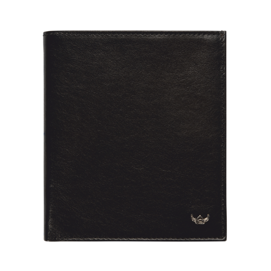 Kombischeintasche 10,5x12x2,3cm in Schwarz aus Vollrindleder - leder-accessoires.com