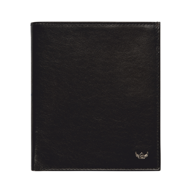Kombischeintasche 10,5x12x2,3cm in Schwarz aus Vollrindleder - leder-accessoires.com