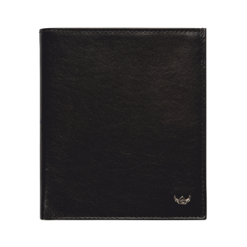 Kombischeintasche 10,5x12x2,3cm in Schwarz aus Vollrindleder - leder-accessoires.com