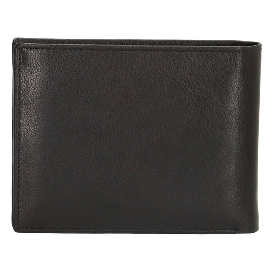 Geldbörse Querformat 13 x 10cm in Schwarz aus Leder - leder-accessoires.com