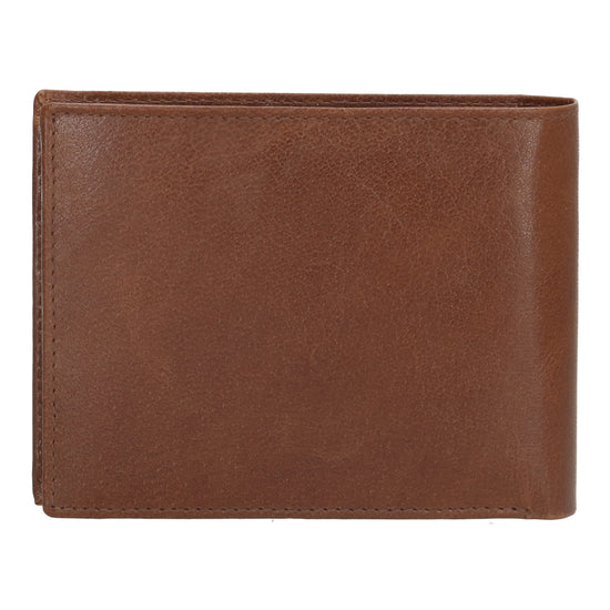 Geldbörse Querformat 13 x 10cm in Cognac aus Leder - leder-accessoires.com