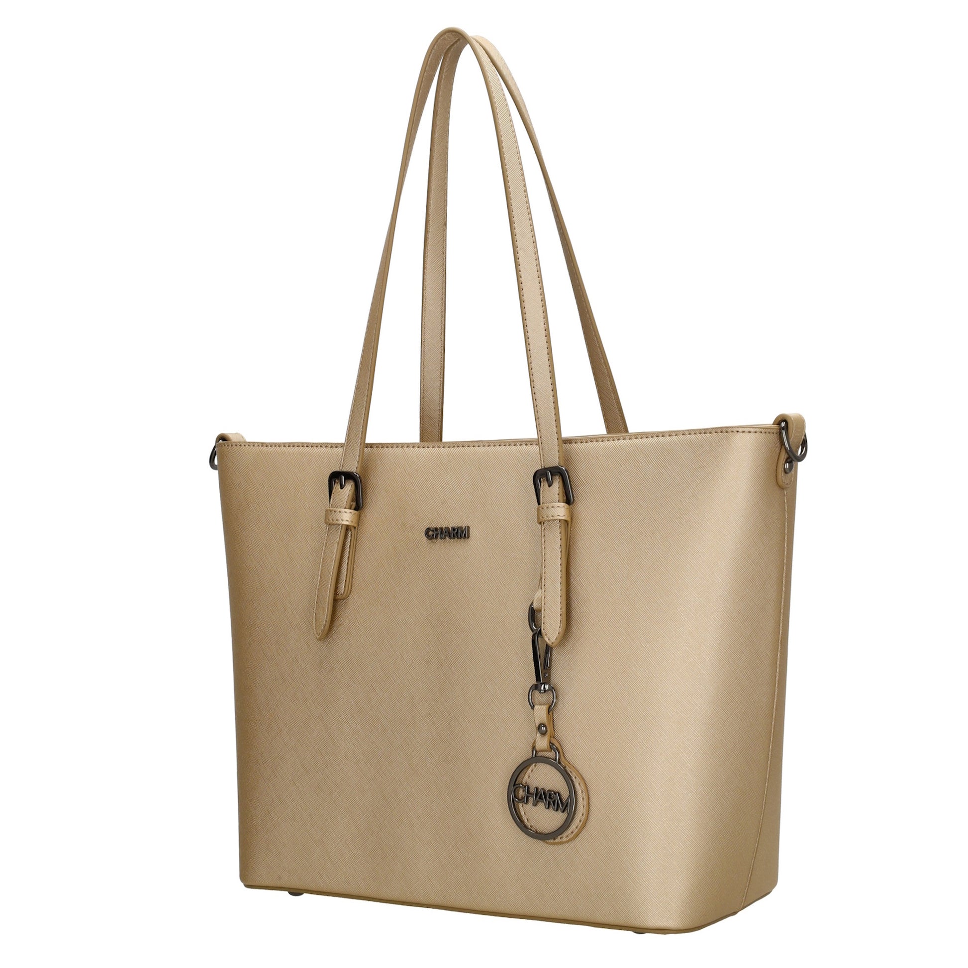 Shopper 41x27cm in Light-Gold mit Reißverschluss | Leder Bazlen 