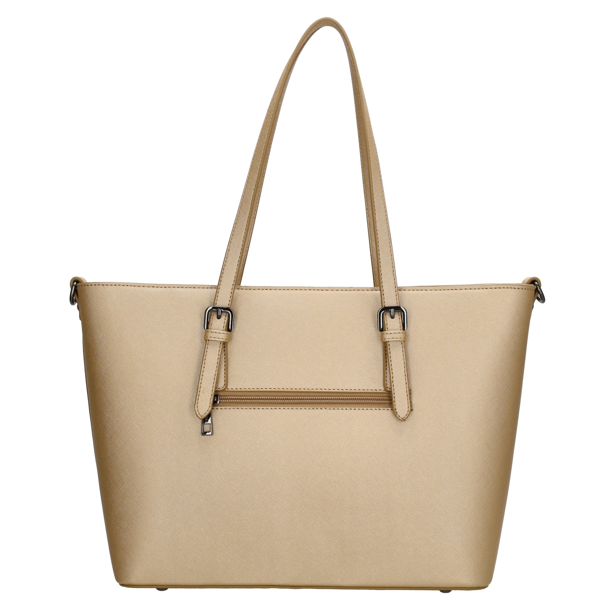 Shopper 41x27cm in Light-Gold mit Reißverschluss | Leder Bazlen 