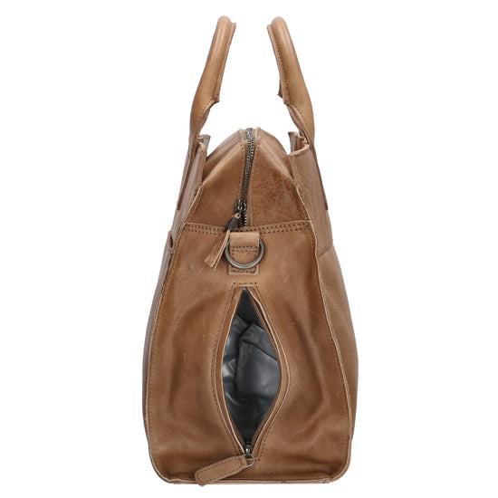Wickeltasche in Beige 40 x 31cm mit Zubehör aus Leder - leder-accessoires.com