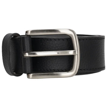 Vollrindleder Jeansgürtel 4cm abgenäht in Schwarz - leder-accessoires.com