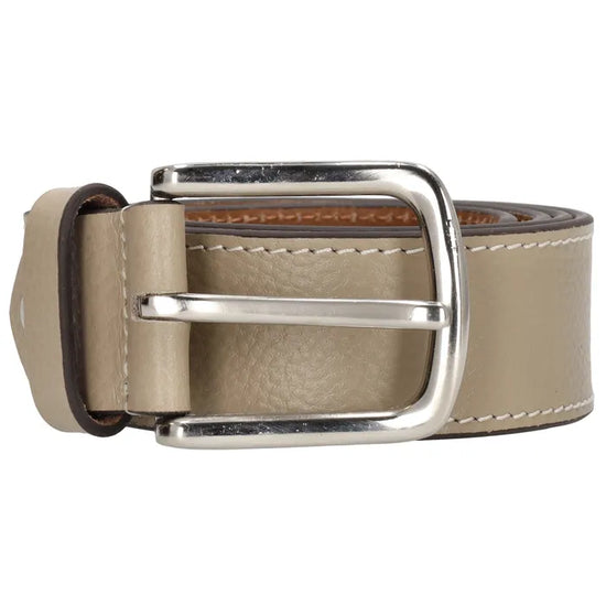 Vollrindleder Jeansgürtel 4cm abgenäht in Taupe - leder-accessoires.com