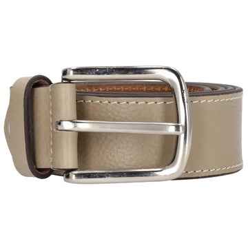 Vollrindleder Jeansgürtel 4cm abgenäht in Taupe - leder-accessoires.com