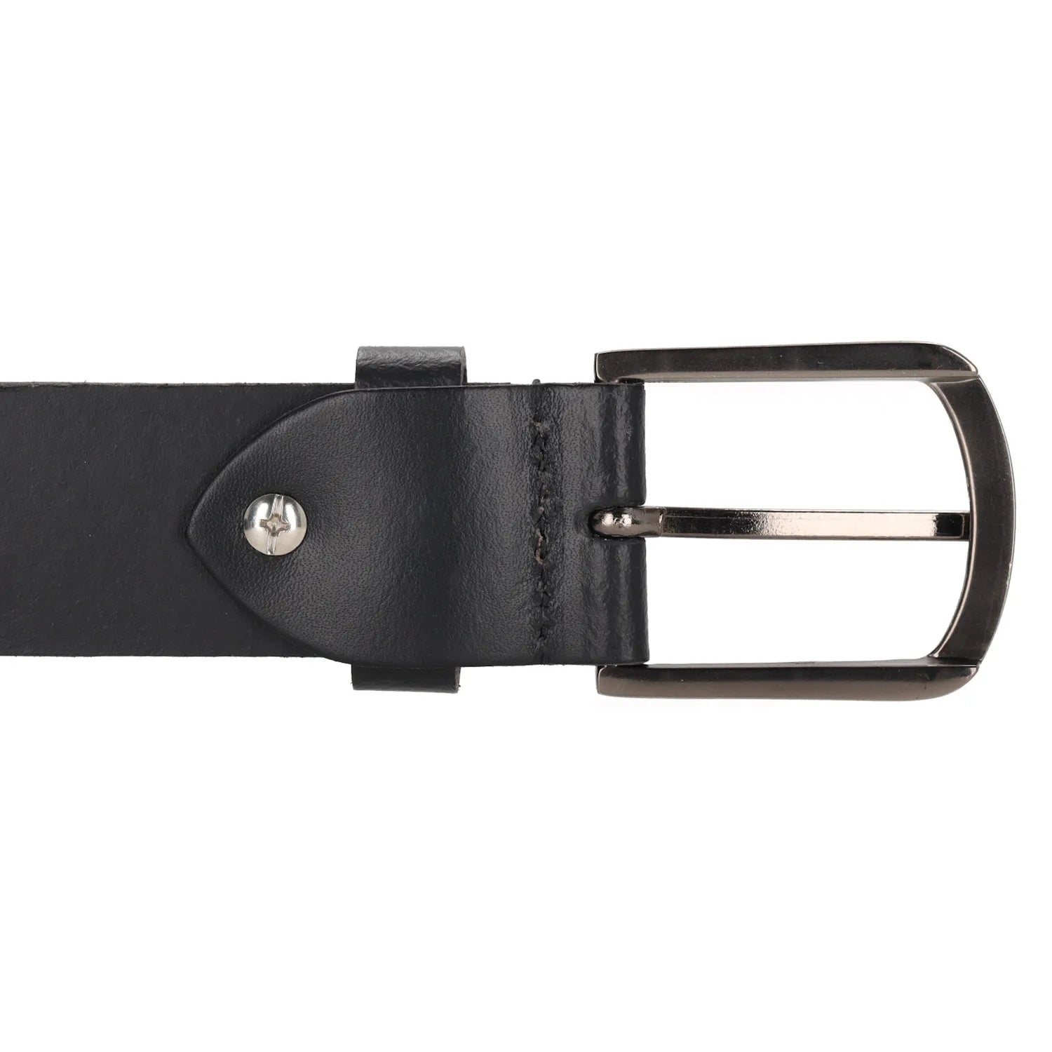 Schwarzer Leder Jeansgürtel 4 cm mit Messingschließe - leder-accessoires.com