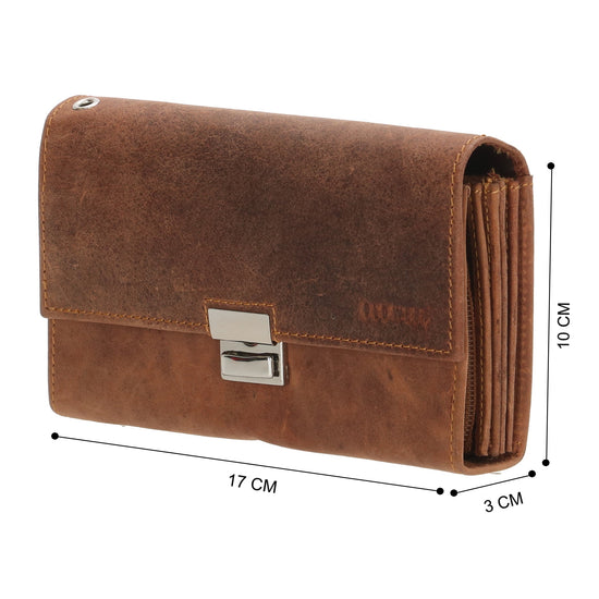 Kellnerbörse 24 x 12,5cm in Cognac aus Leder - leder-accessoires.com