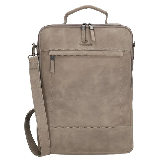 Business Rucksack | Tasche 40x30cm aus Leder in Grau