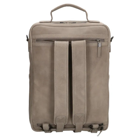 Business Rucksack | Tasche 40x30cm aus Leder in Grau