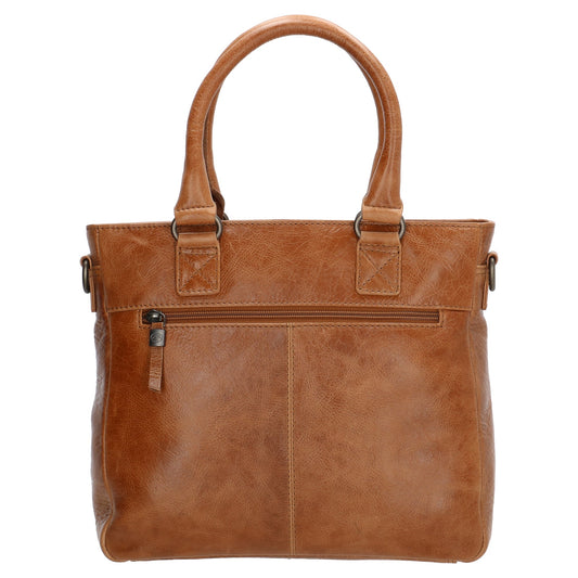 Businesstasche| Shopper 33,5 x 28cm in Cognac mit Reißverschluss