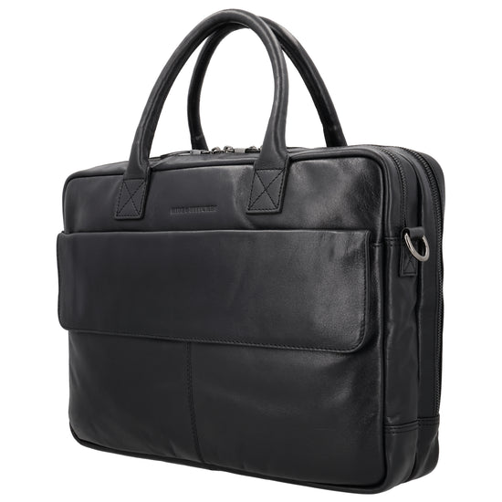 Business-| Laptoptasche 41x31x11cm in Schwarz mit Reißverschluss - leder-accessoires.com