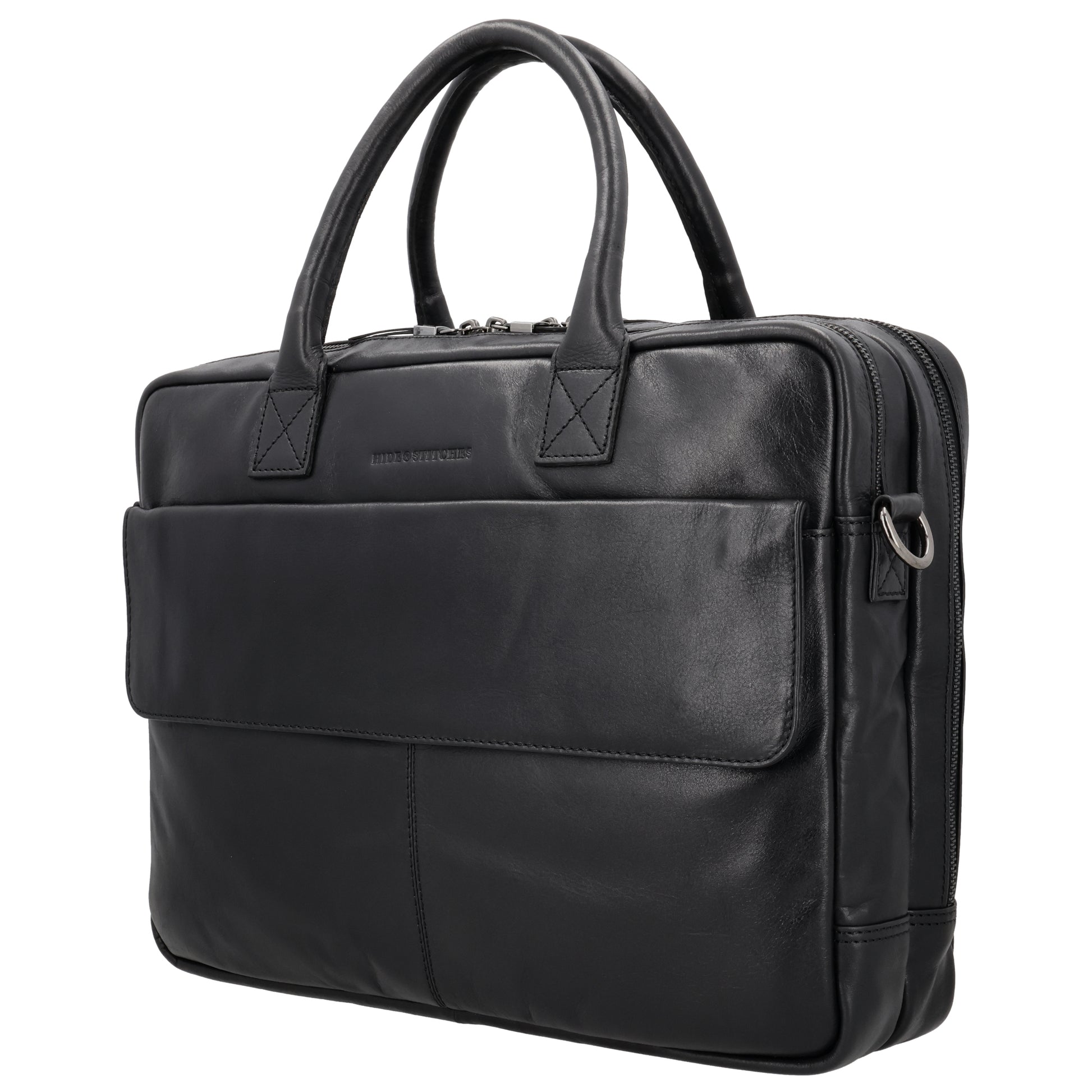 Business-| Laptoptasche 41x31x11cm in Schwarz mit Reißverschluss - leder-accessoires.com