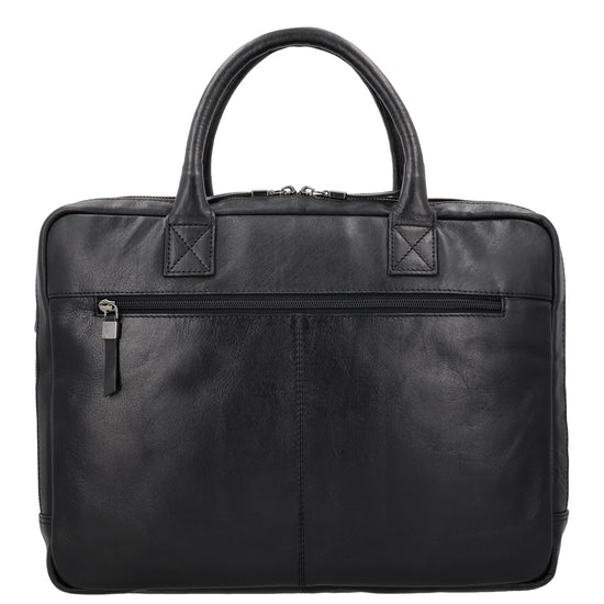 Business-| Laptoptasche 41x31x11cm in Schwarz mit Reißverschluss - leder-accessoires.com