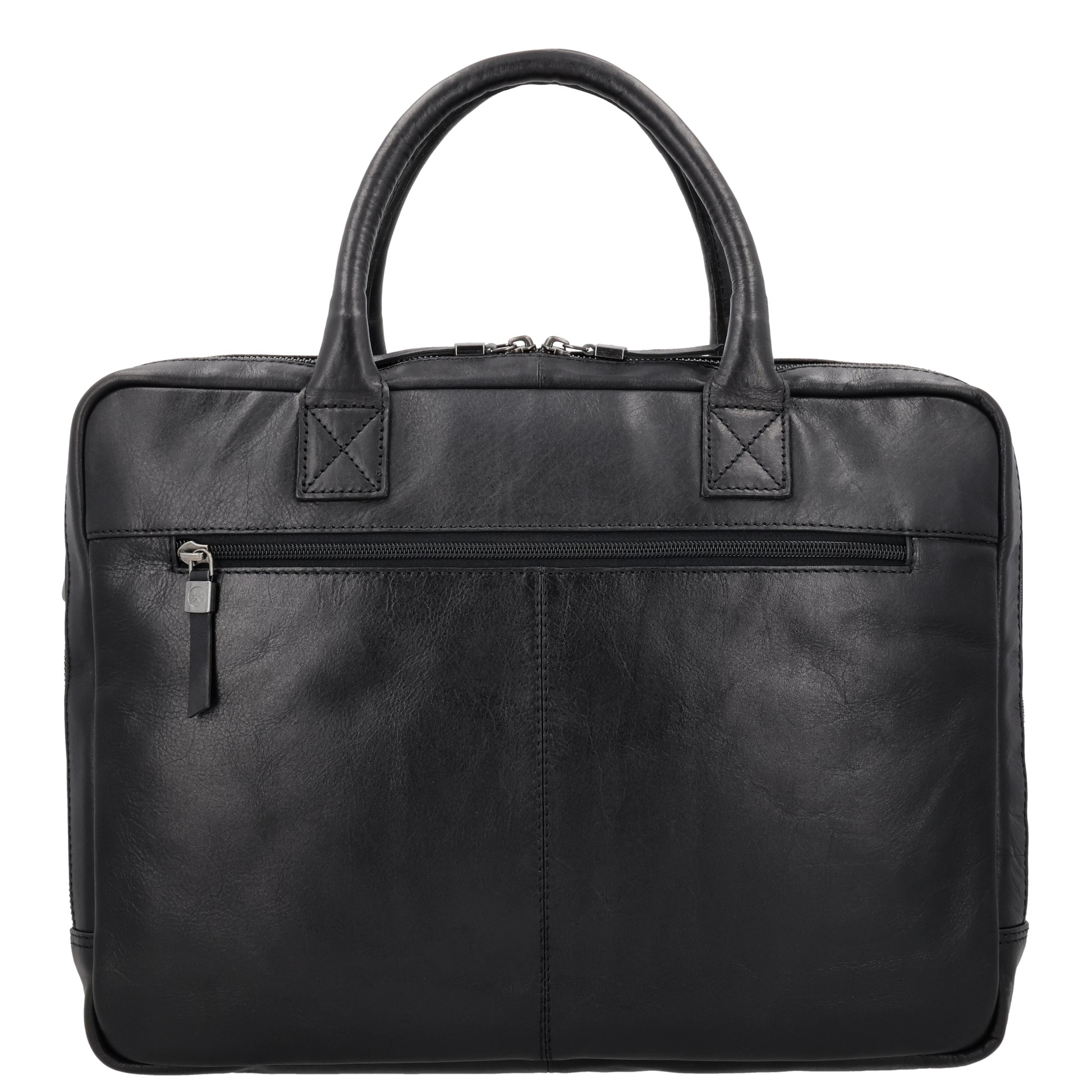 Business-| Laptoptasche 41x31x11cm in Schwarz mit Reißverschluss - leder-accessoires.com