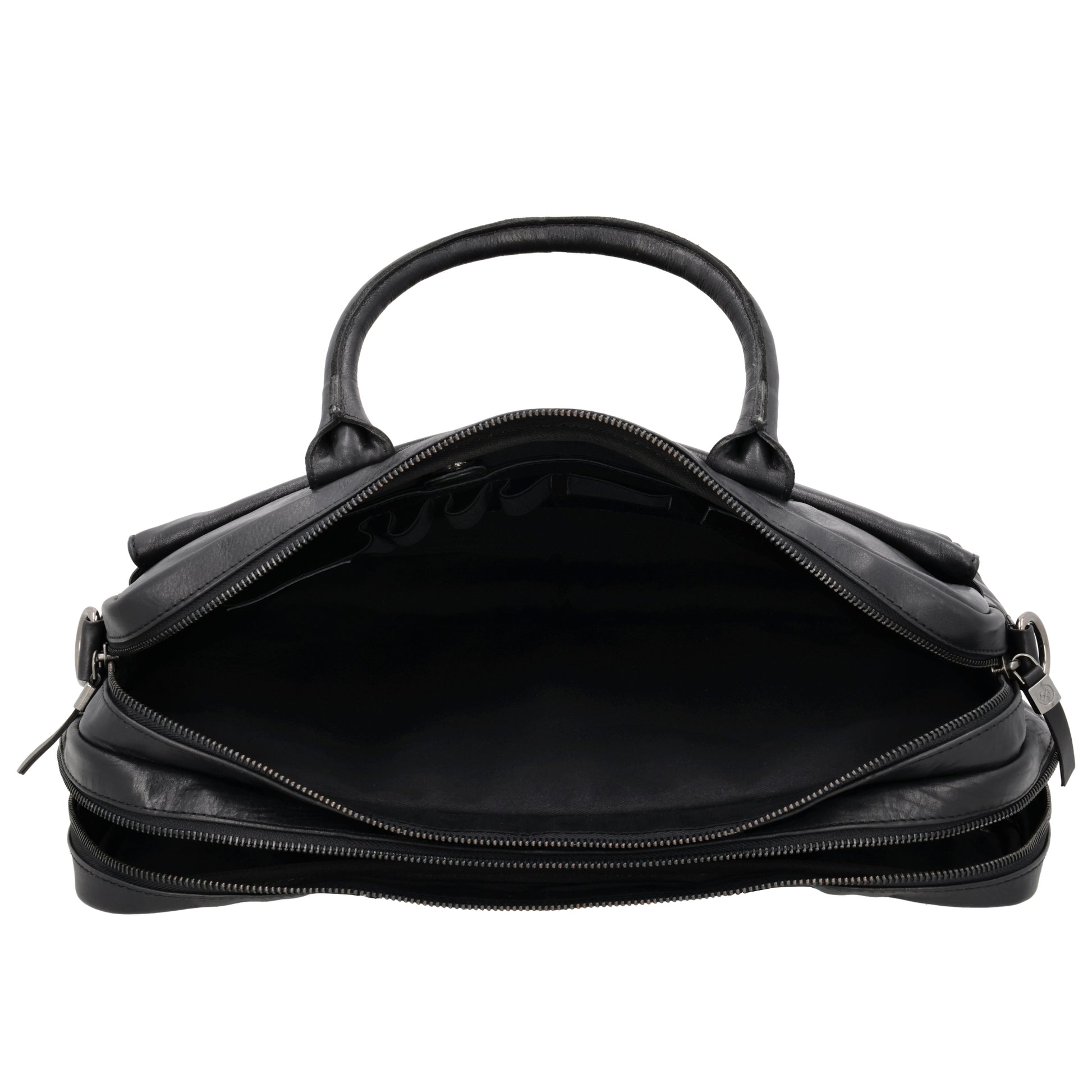 Business-| Laptoptasche 41x31x11cm in Schwarz mit Reißverschluss - leder-accessoires.com