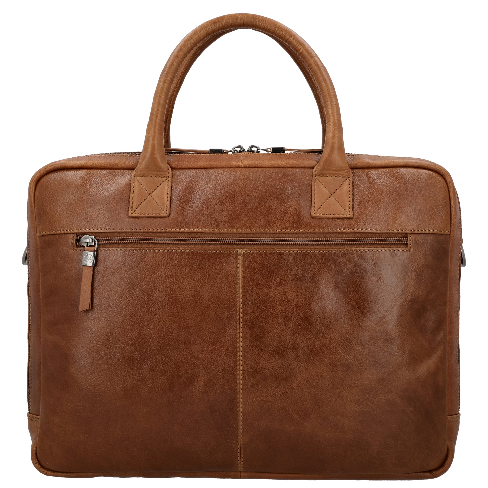 Business-| Laptoptasche 41x31x11cm in Cognac mit Reißverschluss - leder-accessoires.com