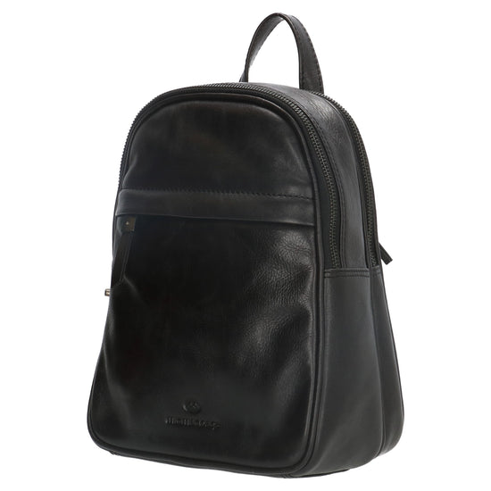 Rucksack 20x 27cm in Schwarz aus Leder - leder-accessoires.com