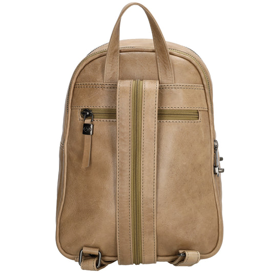 Rucksack 20x 27cm in Beige|Sand aus Leder - leder-accessoires.com
