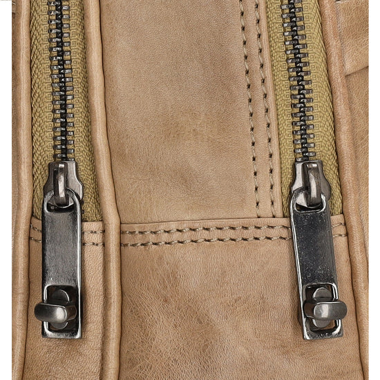 Rucksack 20x 27cm in Beige|Sand aus Leder - leder-accessoires.com