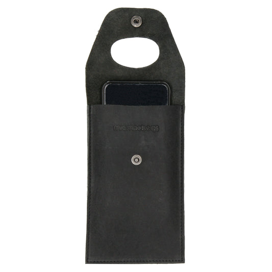 Handyhalter als Ladestation 10,5x16cm aus Leder in Schwarz