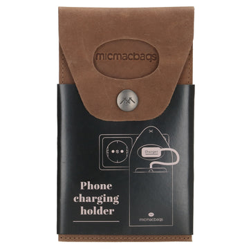 Handyhalter als Ladestation 10,5x16cm aus Leder in Cognac