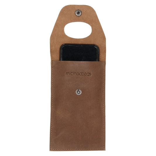 Handyhalter als Ladestation 10,5x16cm aus Leder in Cognac