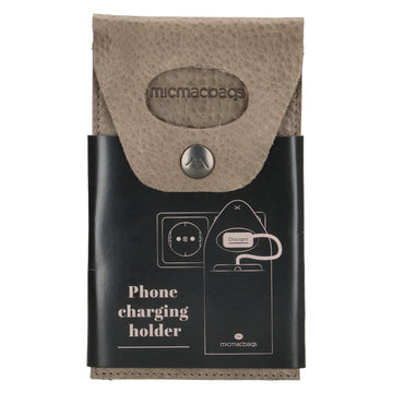 Handyhalter als Ladestation 10,5x16cm aus Leder in Grau