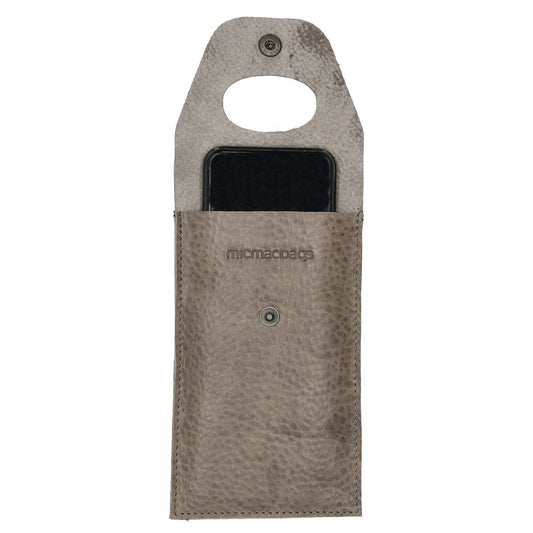 Handyhalter als Ladestation 10,5x16cm aus Leder in Grau