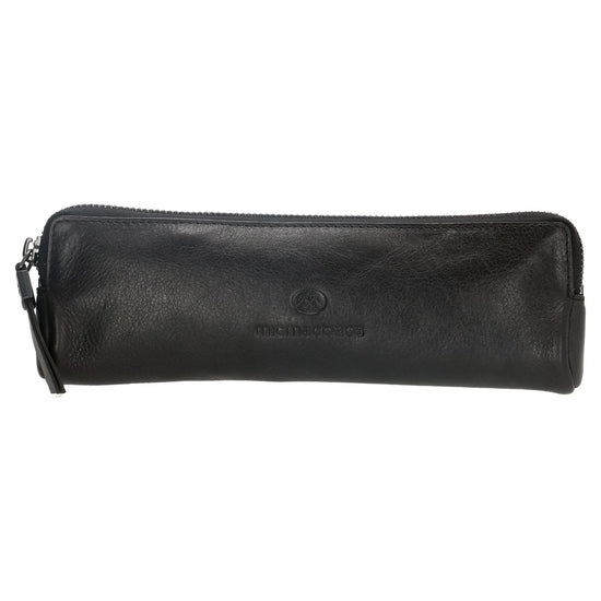 Stiftetui-| mäppchen 22 x 8cm in Schwarz aus Leder - leder-accessoires.com