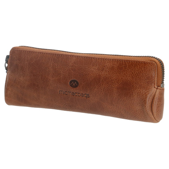 Stiftetui-| mäppchen 22 x 8cm in Braun aus Leder - leder-accessoires.com