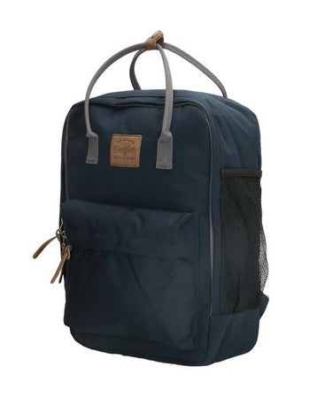 Business-|Schulrucksack mit Vortasche und Kurzgriff in Blau