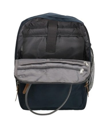 Business-|Schulrucksack mit Vortasche und Kurzgriff in Blau