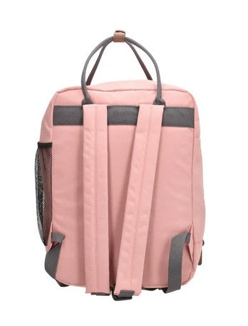 Business-|Schulrucksack mit Vortasche und Kurzgriff in Rosa