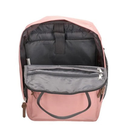 Business-|Schulrucksack mit Vortasche und Kurzgriff in Rosa