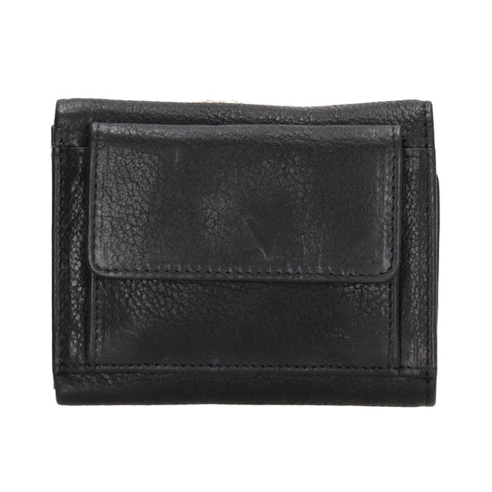 Lederbörse 10x8cm mit Überschlag in Schwarz und RFID-Schutz - leder-accessoires.com
