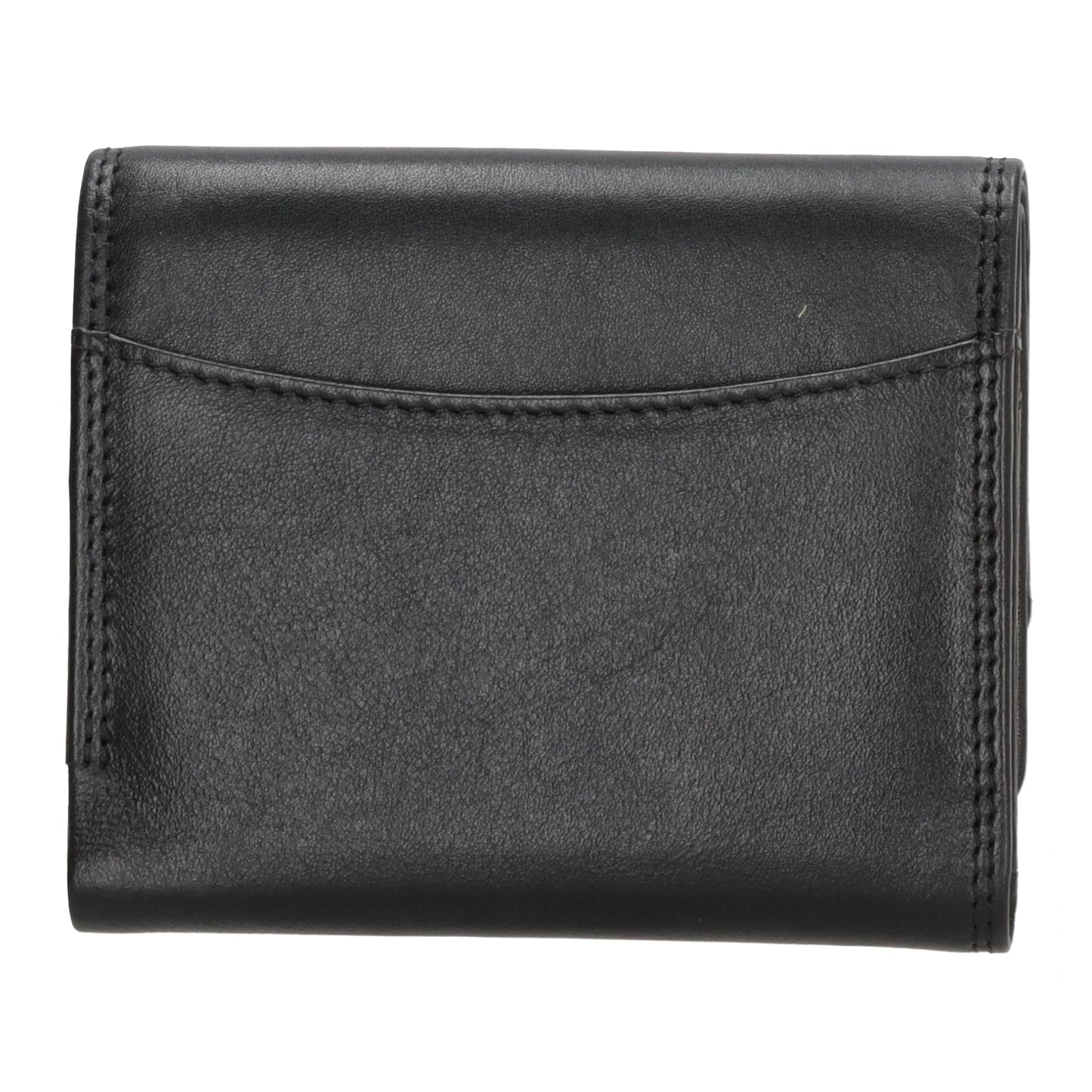 Lederbörse 10,5x8,5cm in Schwarz mit Überschlag und RFID-Schutz