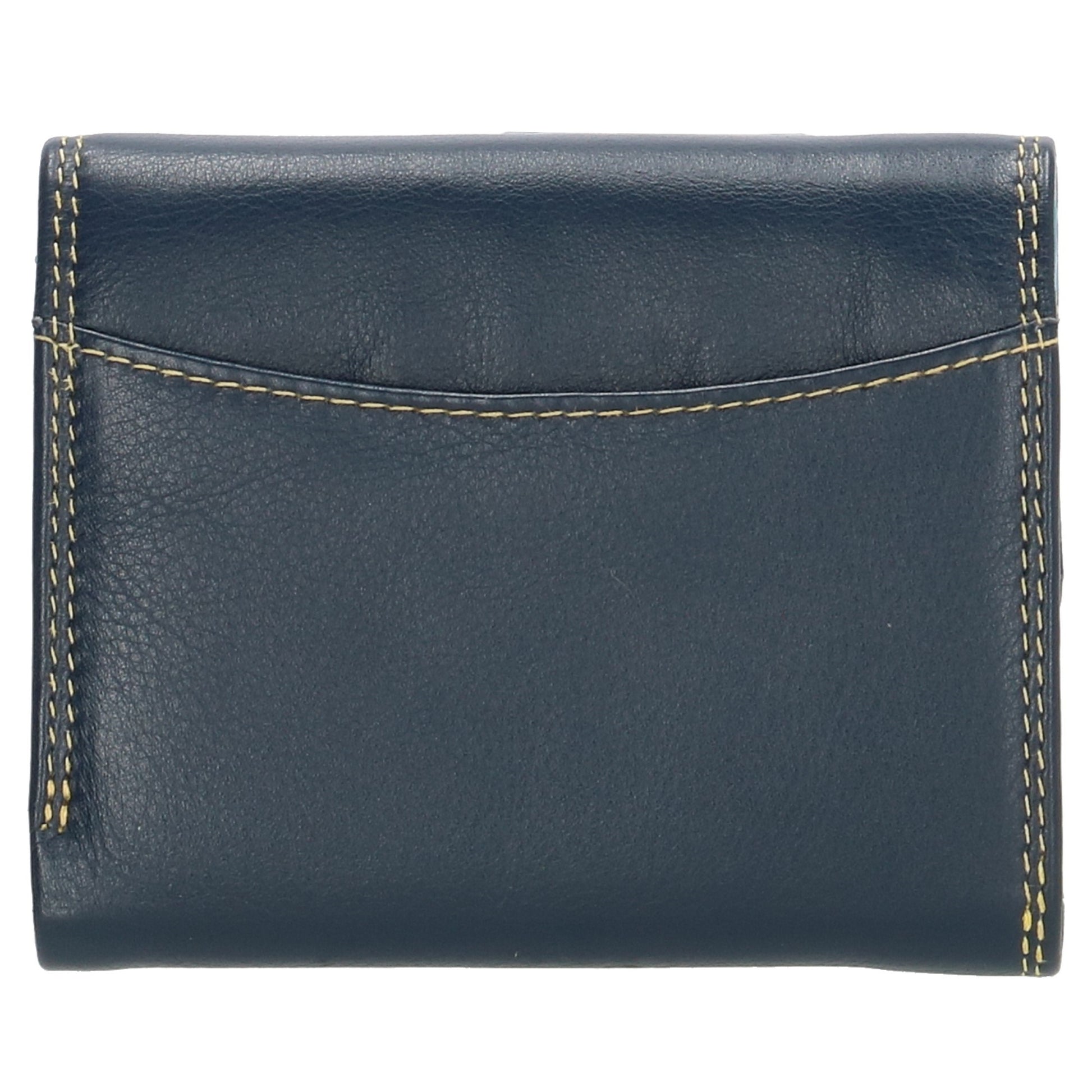 Lederbörse bunt 10,5x8,5cm in Blau mit Überschlag und RFID-Schutz - leder-accessoires.com
