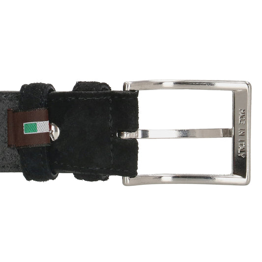 Schwarzer Veloursleder Gürtel 3,5cm breit – klassisch & business-tauglich