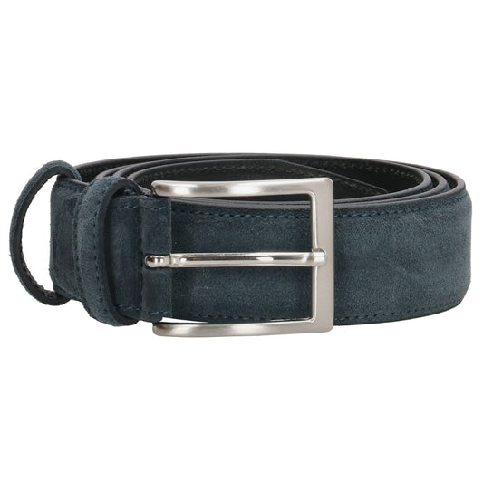 Jeansblauer Veloursleder Gürtel 3,5cm breit für smarte Casual-Outfits